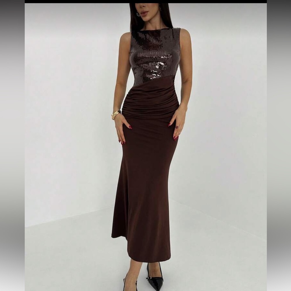 SHEIN Brown Sequin Dress
